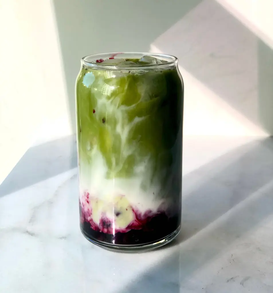Blueberry Matcha Boba ماتشا توت بوبا
