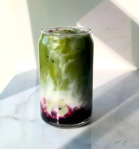 Blueberry Matcha Boba ماتشا توت بوبا